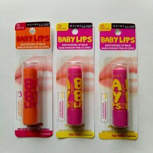3 Packs Maybelline New York Baby Lips Moisturizing Lip Balm